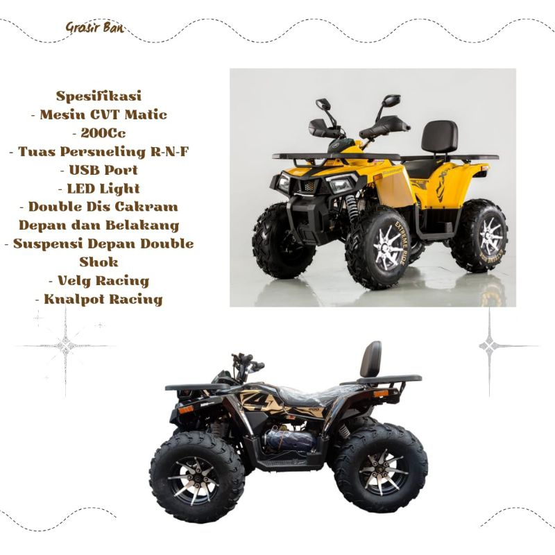 ATV 200cc Hornet-atv premium- ATV dewasa 2024