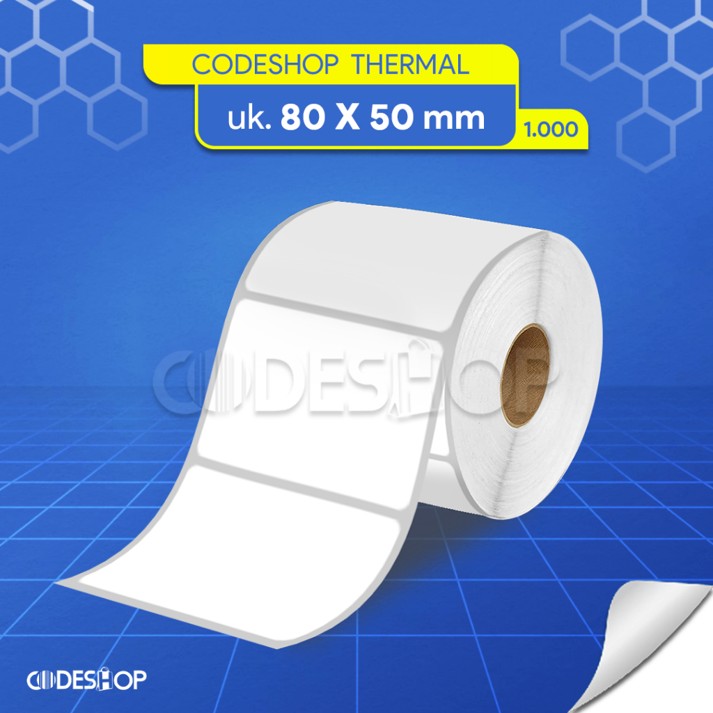 

Codeshop Label Direct Thermal 80 x 50 mm 1 Line Isi 1000 Pcs
