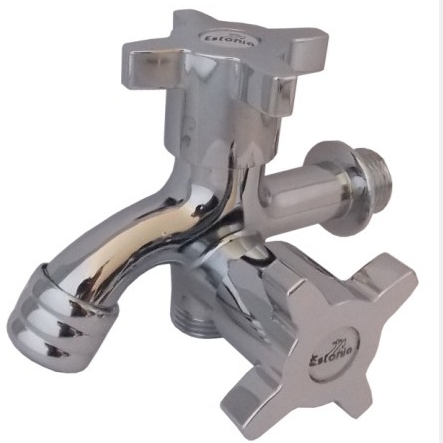 Kran Air Kran Cabang Shower Double Baling Kamar Mandi ESTONIA Chrome