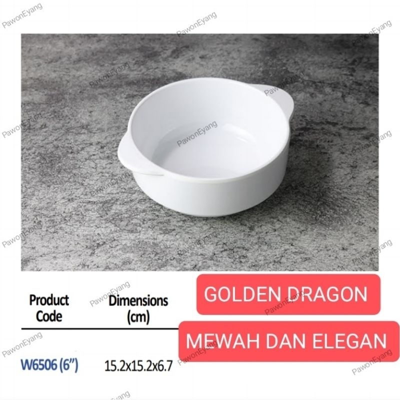 Grosir Melamin W6506 Mangkok Kuping 6 Inch Horeka Golden Dragon