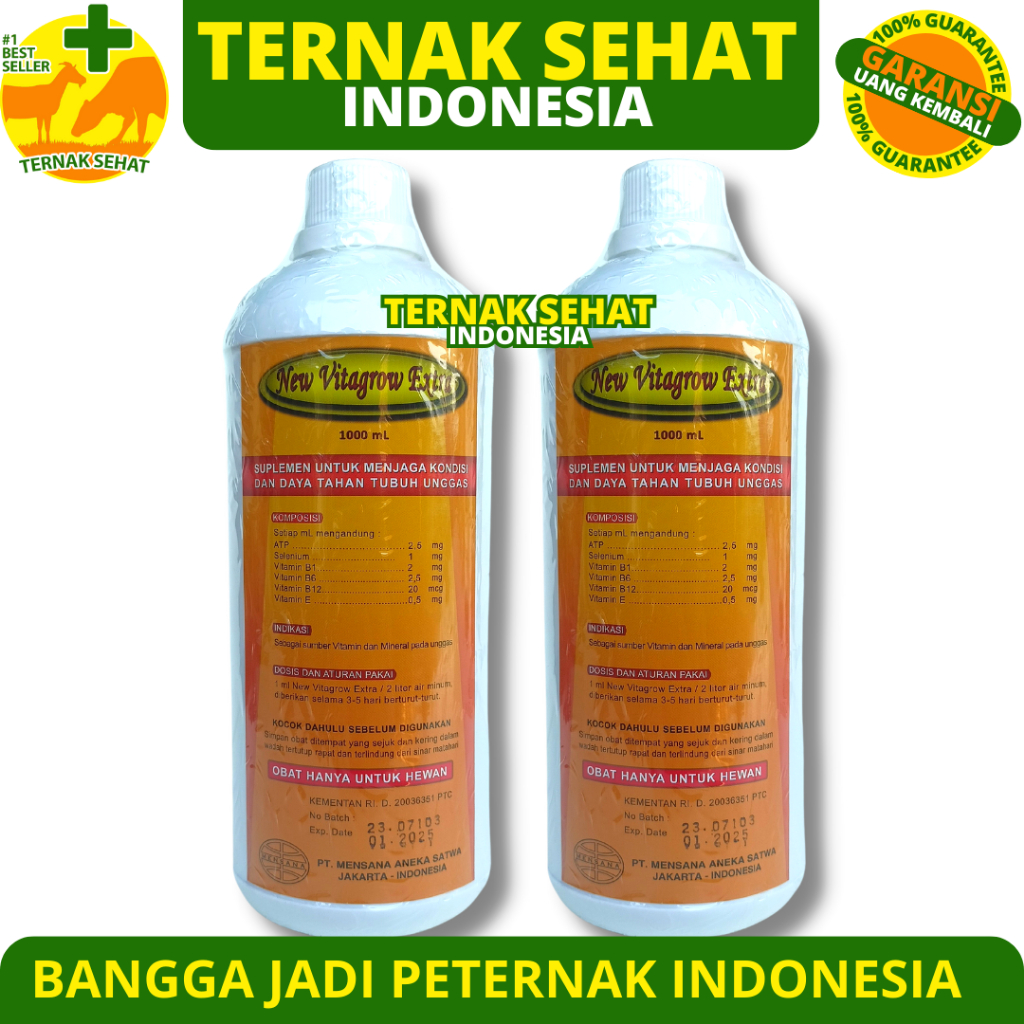 NEW VITAGROW EXTRA 1 LITER - ATP Vitamin Mineral Pertumbuhan Ayam Unggas