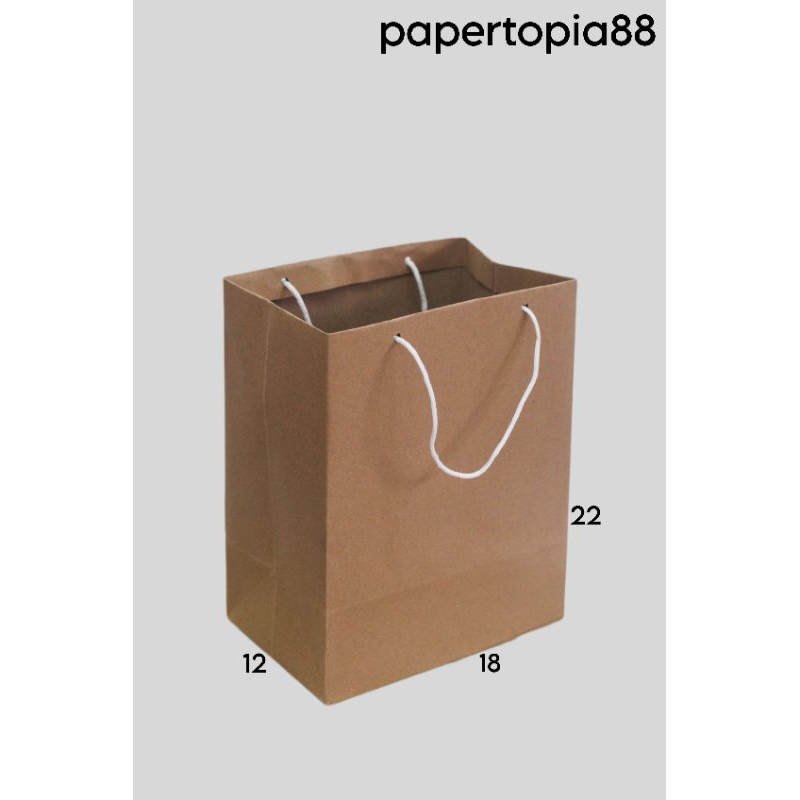 

Paper bag P 18 x L 12 x T 22 Coklat polos Goodie Bag