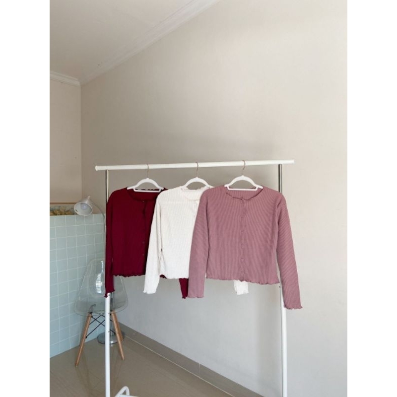 Crop top Lolly Cardigan waffle knit