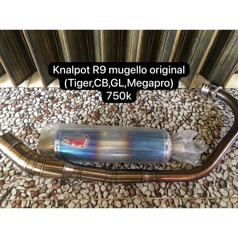 knalpot r9 mugello original tiger CB GL Megapro
