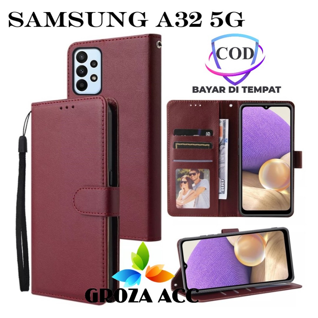Flip Case SAMSUNG A32 5G Case Wallet Kulit Casing Dompet Case Wallet Leather Flip Case SAMSUNG A32 5