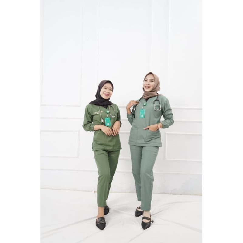 Baju OK/Baju Medis/Baju Jaga LENGAN PANJANG KARET + CELANA (2/2)