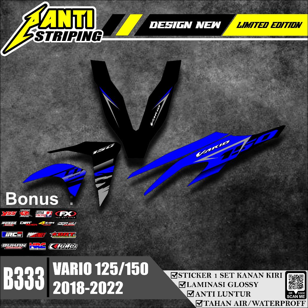 STICKER STRIPING MOTOR VARIO 125 150 NEW  LIST VARIASI - STICKER MOTOR VARIO 125 150 NEW CUSTOM TERB