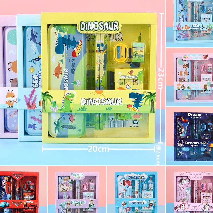 

KODE 77 Alat Tulis Set paket Komplit 7 in 1 Stationery complete lengkap Kotak Pensil Anak Souvenir Hadiah kado Sekolah karakter kartun lucu animal hewan perlengkapan tulis tempat pensil