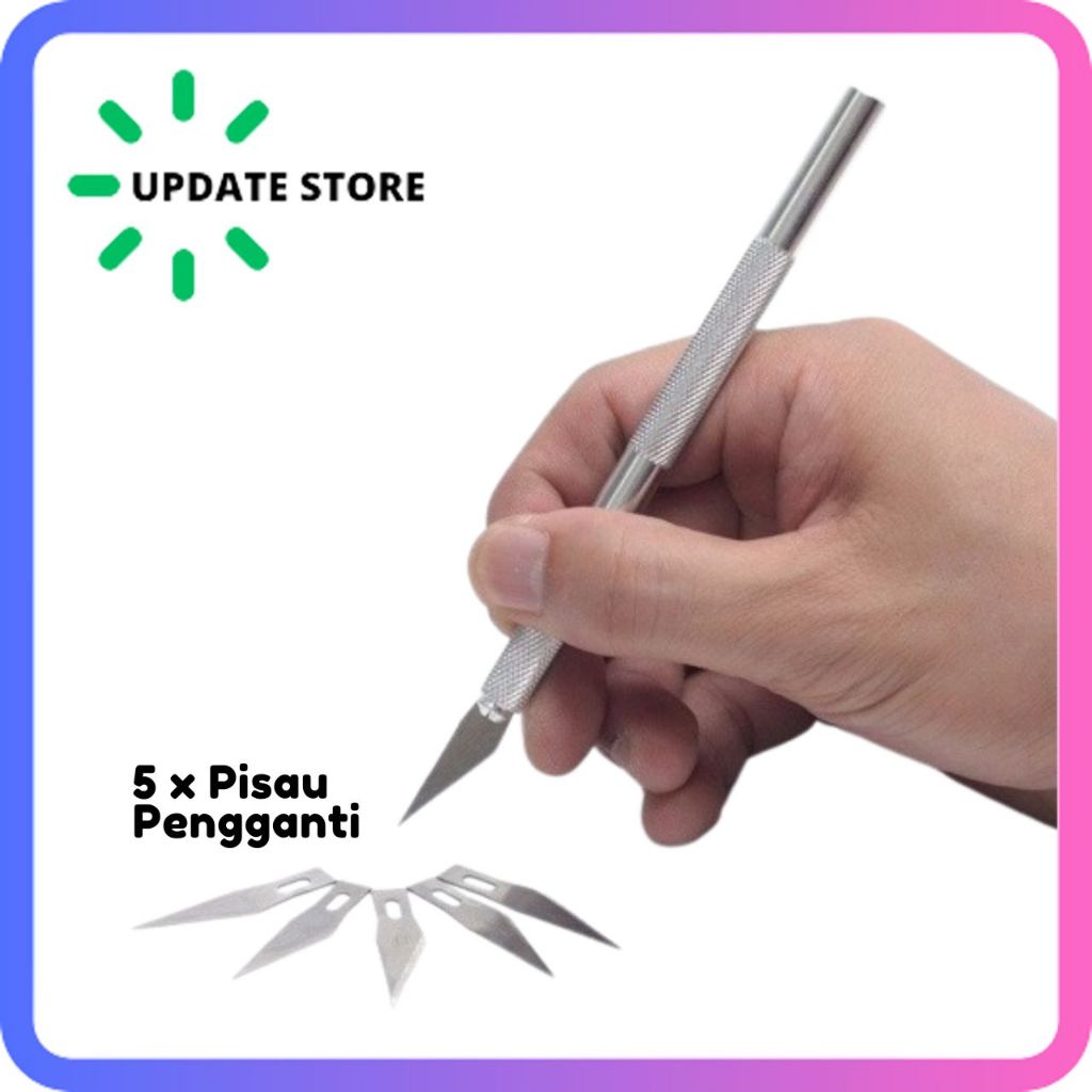 

Pisau Ukir Seni Hobby Crafting Art Knife Aluminium Handle - WL-9309 - Silver