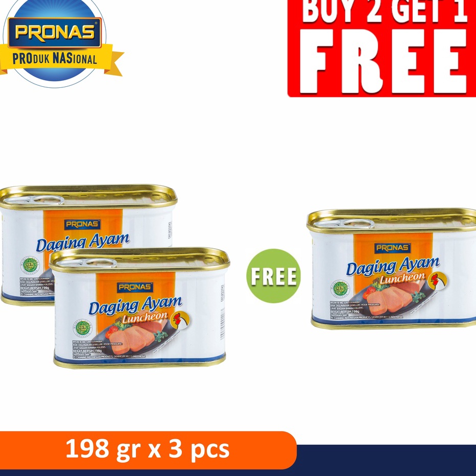 

FSASH SALE Pronas Luncheon Ayam 198 g Buy 2 Get 1