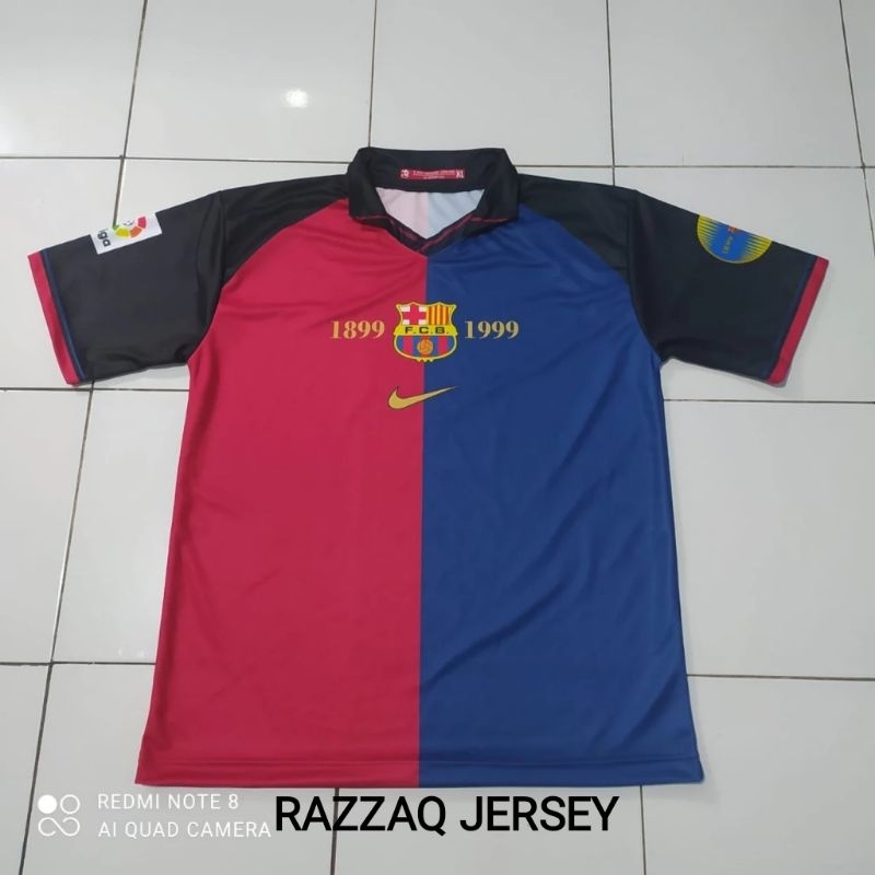 JERSEY RETRO BARCELONA HOME 1999 FULL PRINTING GRATIS NAMA DAN NO PUNGGUNG