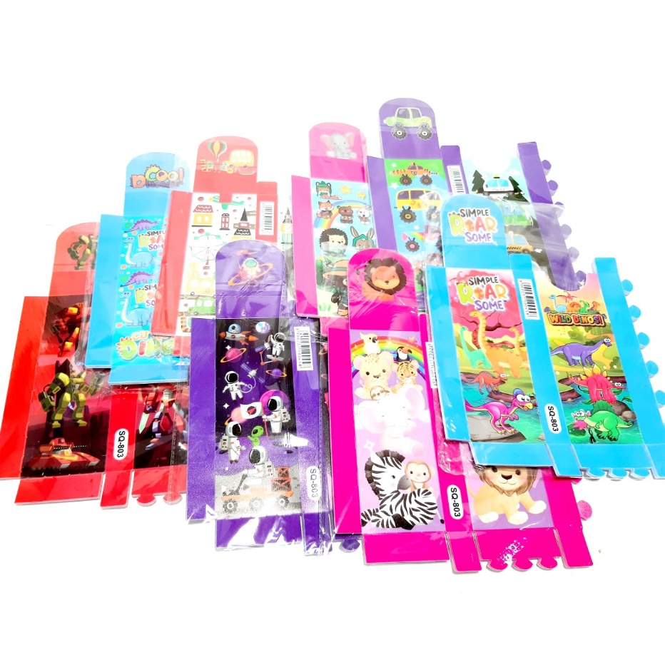 

PROMO SALE Harga Grosir 1Packs 12pcs Kotak Pensil Mika Rakit 2X8X3cm karakter Kantong plastik