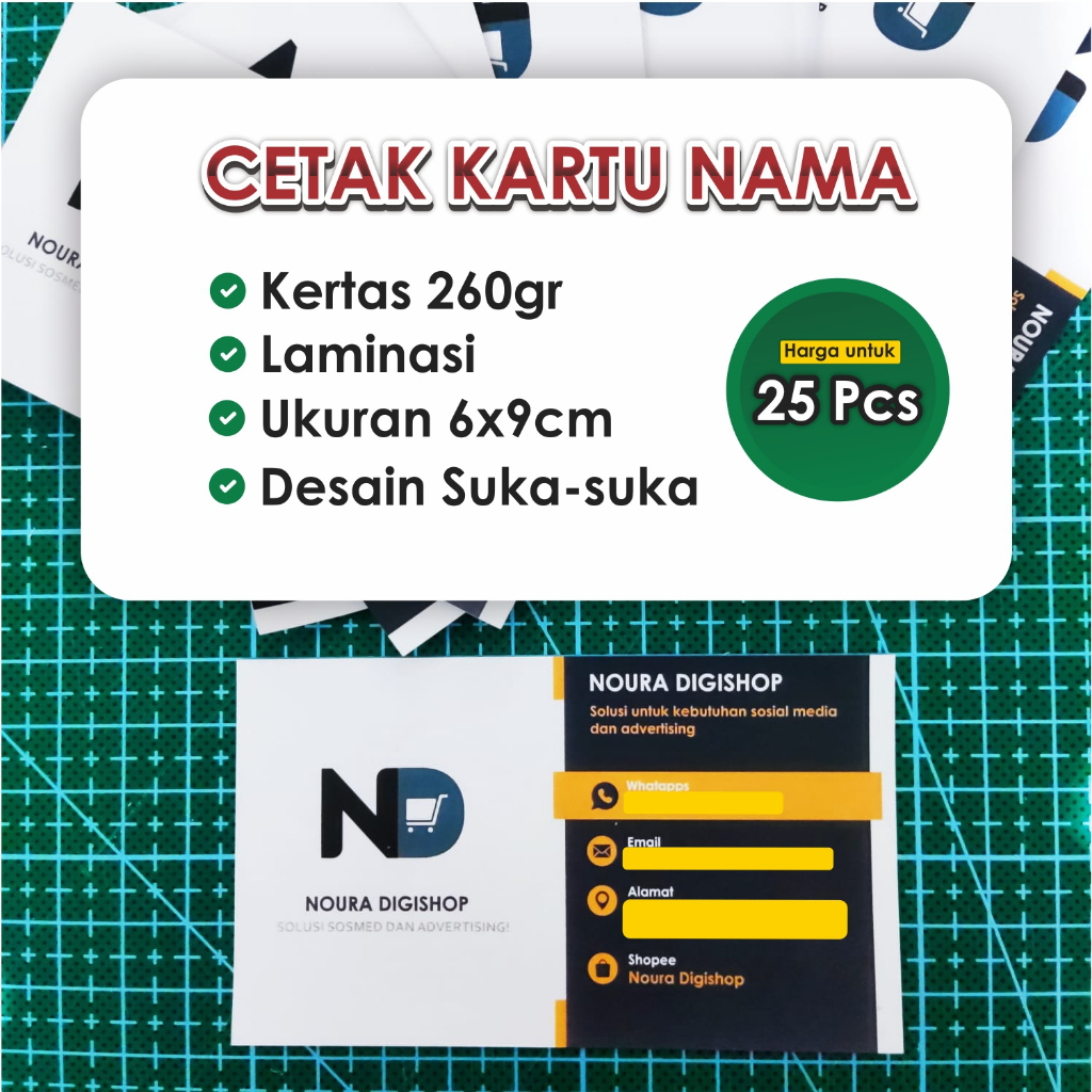 

CETAK KARTU NAMA / BUSINESS CARD / LAMINASI DOFF / ART CARTON / GRATIS DESAIN