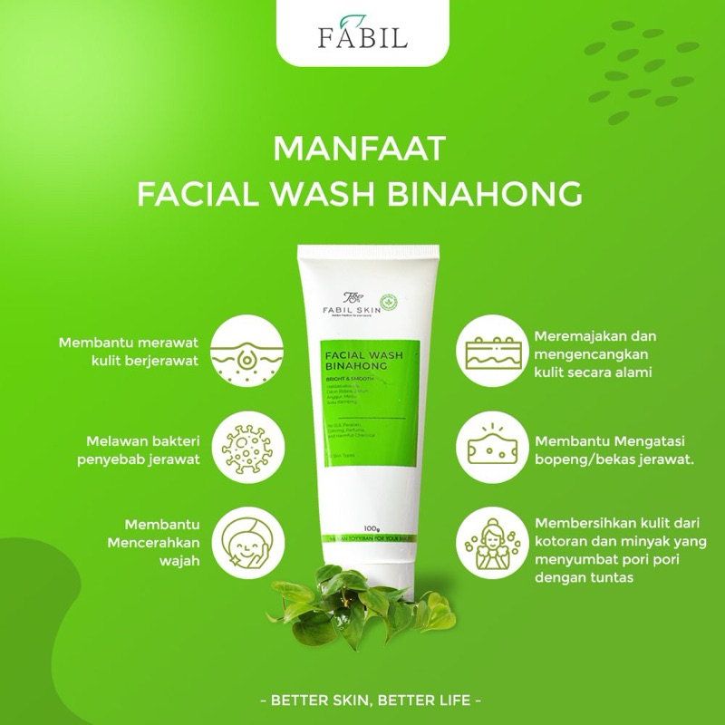 FABIL Facial Wash Binahong Bright & Smooth 100g