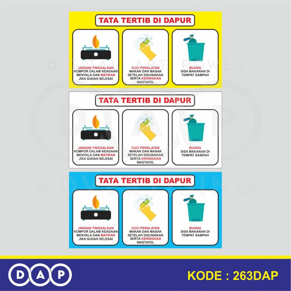 

263 - STIKER TATA TERTIB DAPUR - 30 X 15 CM - VYNIL - TERBAIK