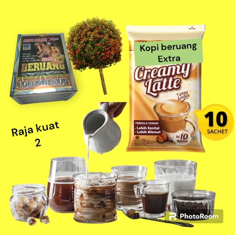

kopi original latte hitam bear xtra