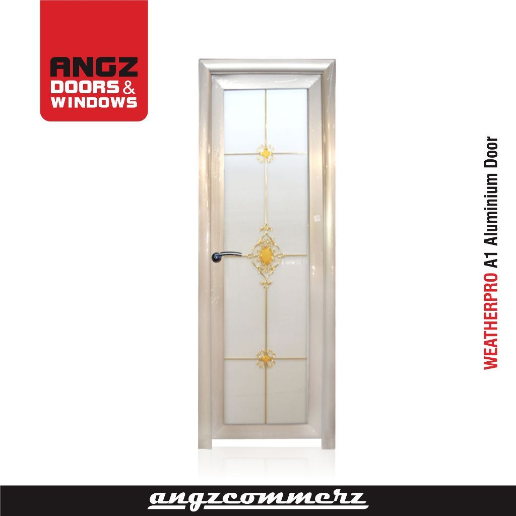 ANGZDORR Pintu Kamar Mandi Aluminium Kaca Weatherpro
