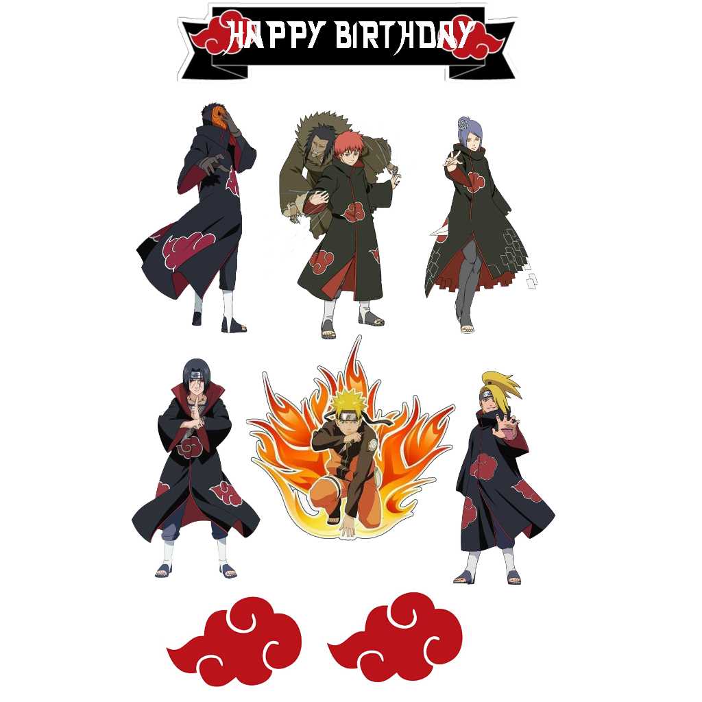 

HIASAN KUE CUSTOM TOPPER ULTAH AKATSUKI TOPPER CAKE ULANG TAHUN