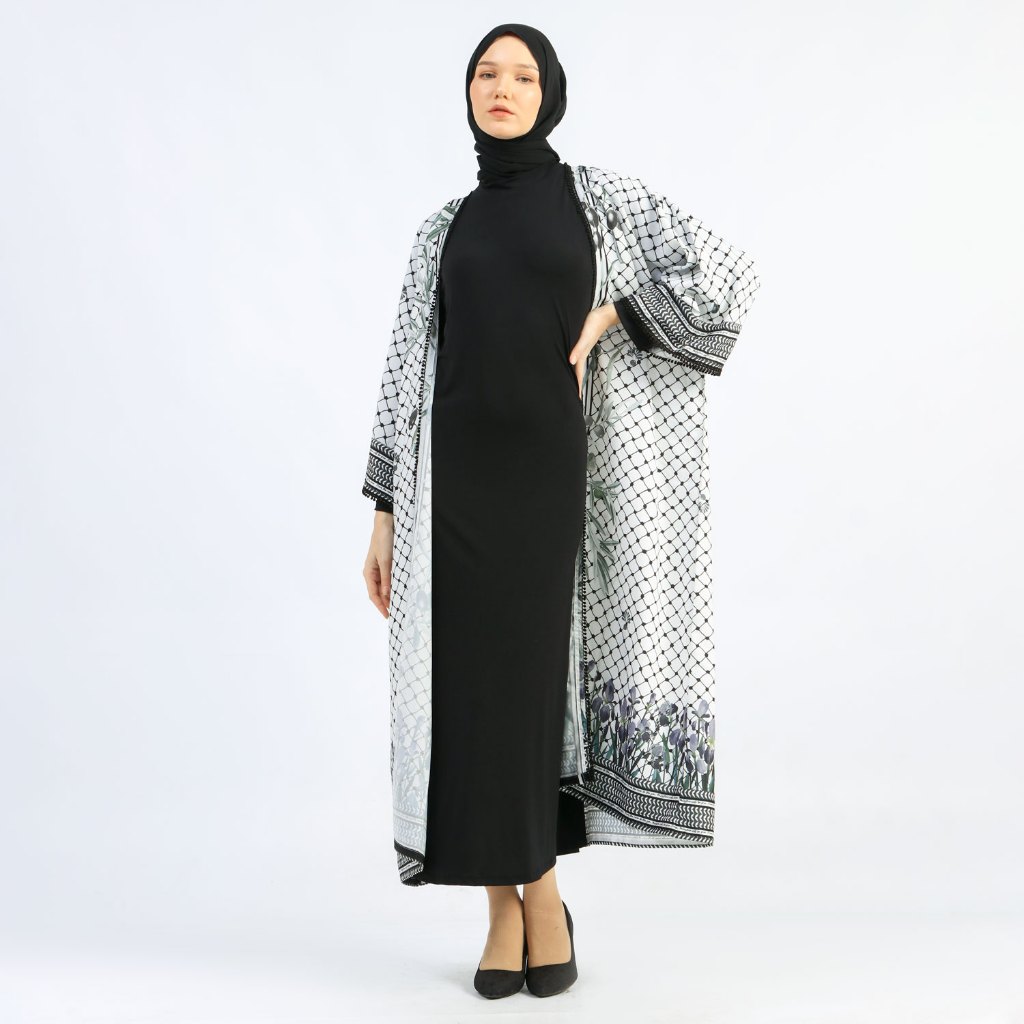 Irna La Perle Hurriyah | Cardigan Set Syar’i Pasmina Oval Abaya | Abaya Premium | Friendly Busui | A
