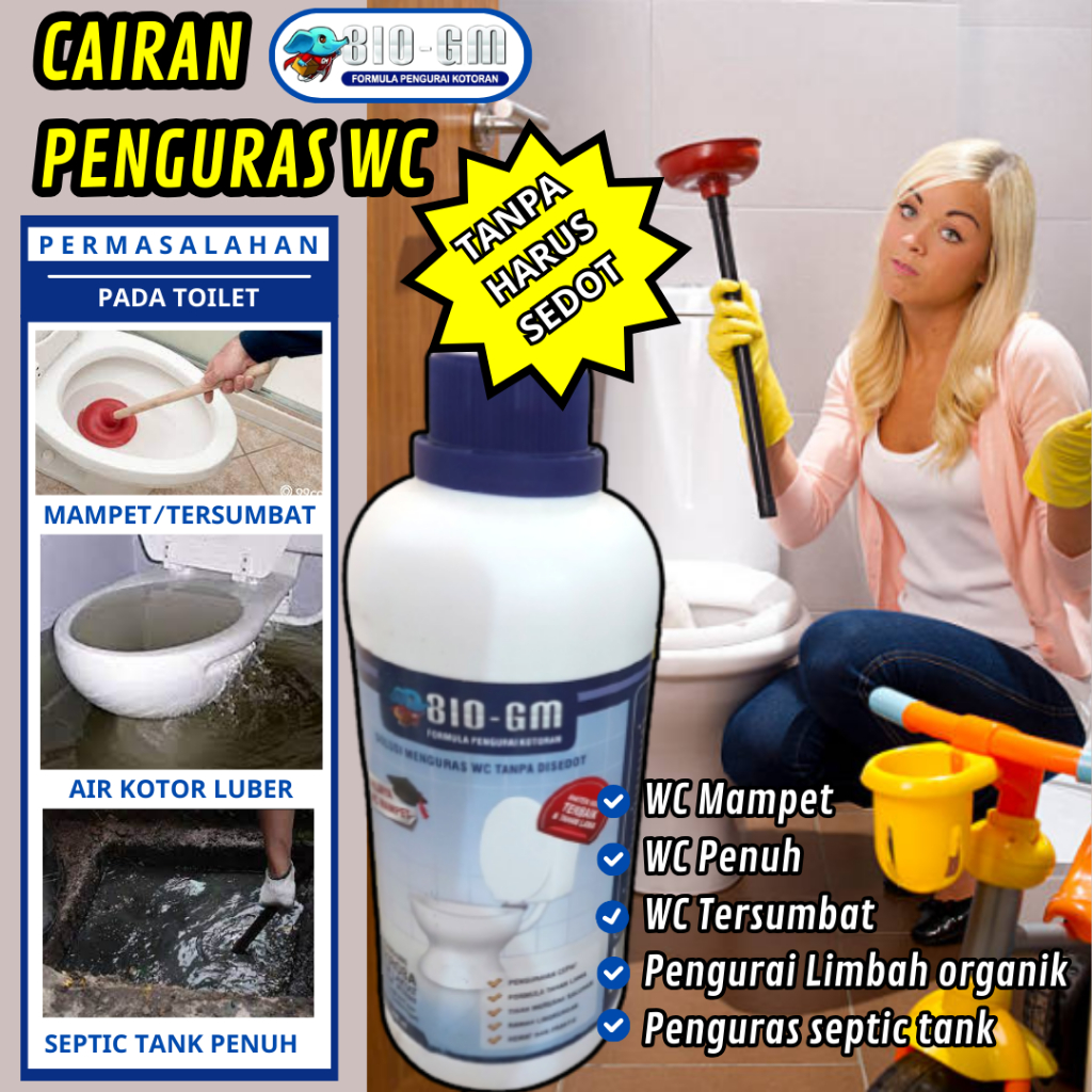 BIo GM Anti Mampet WC Pengurai Limbah organik tanpa harus sedot wc