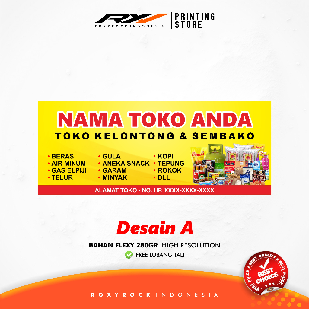 Spanduk / Banner Sembako / Spanduk Toko Kelontong / Spanduk Toko Free Edit