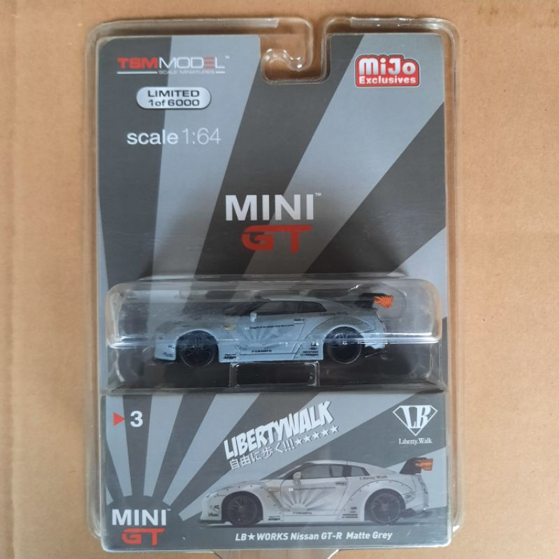 MINI GT Nissan GTR R35 LBWK Matte Grey MIJO Exclusive Blister Version