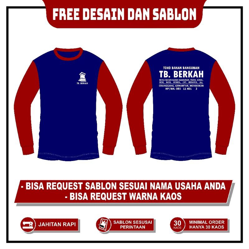 KAOS SABLON KAOS PROMOSI TOKO KAOS PERSEN KAOS BASAHAN KAOS PROYEK KAOS TANI
