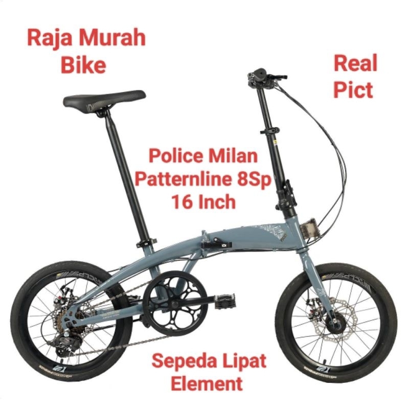 Sepeda Lipat Police Milan 16 Inch Patternline 8Sp Sepeda Lipat Element Police Milan