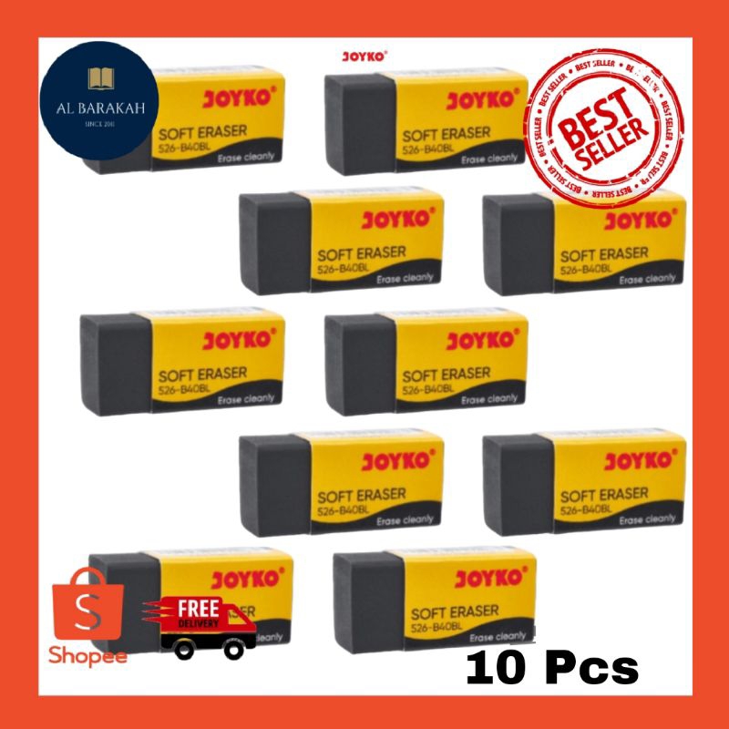 

10 PCS !!! Penghapus Kecil Joyko Hitam 526-B40BL / Eraser