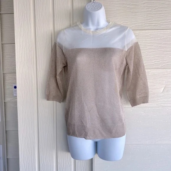 PRELOVED Zara shimmer mesh knit top / Sweater tipis ZARA