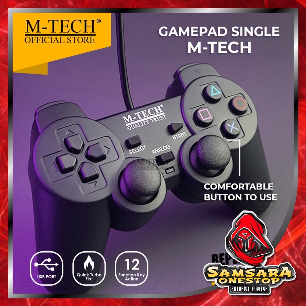 KODE R3C Gamepad USB Single Getar Black Joystick Stik for Computer PC Laptop MTech gamepad single ga