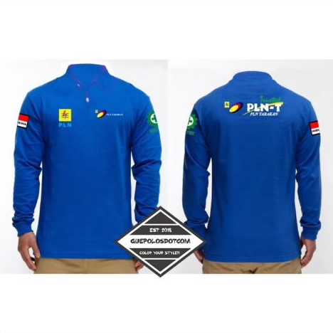 TYPE 3 BAJU kerah mode polo LISTRIK TARAKAN belakang dan Depan LOGO PLN - BAJU PLN LISTRIK TARAKAN d