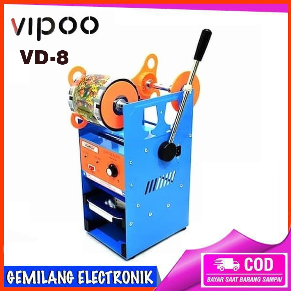 Mesin Cup Sealer Plastik Vipoo VD 8 Mesin Press Utk Gelas Maks 16 Oz