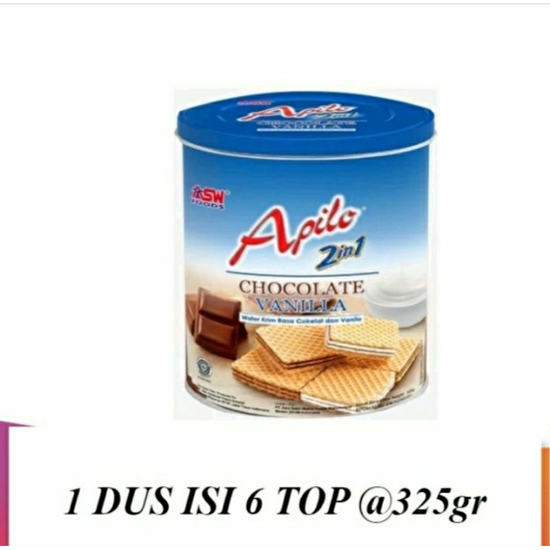 Apilo WAFER Choco Vanilla Wafer kaleng 325gr