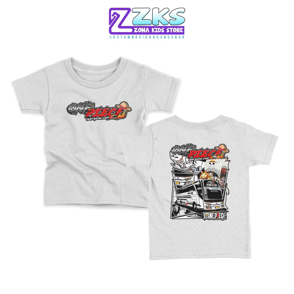 KAOS ANAK BUS ONE PIECE TERBARU - KAOS ANAK KEREN - KAOS ANAK TEAM BAJAK LAUT - KAOS KATUN ANAK - KA