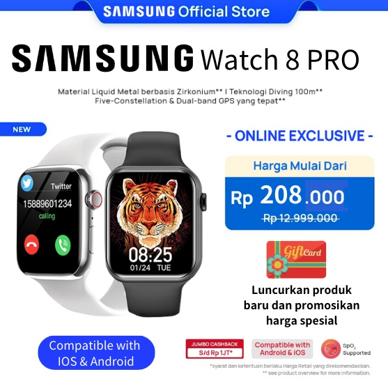 KODE I95L ORI Samsung SmartWatch 8 Pro Max Bluetooth Layar HD 185 Inci Layar Sentuh Penuh Callable I