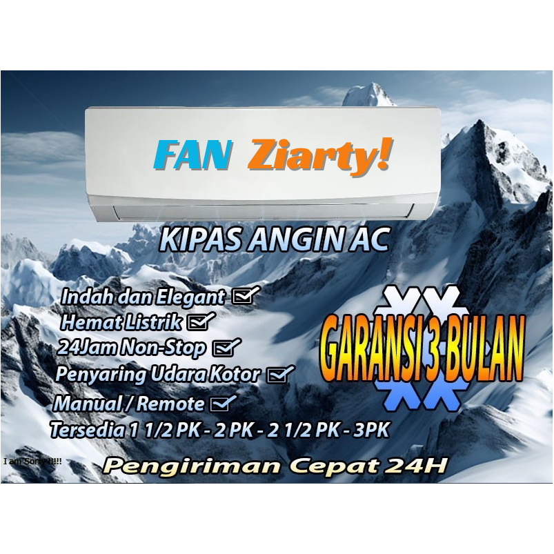 Jual Kipas Angin Model AC Remote LED dan Motive 3PK