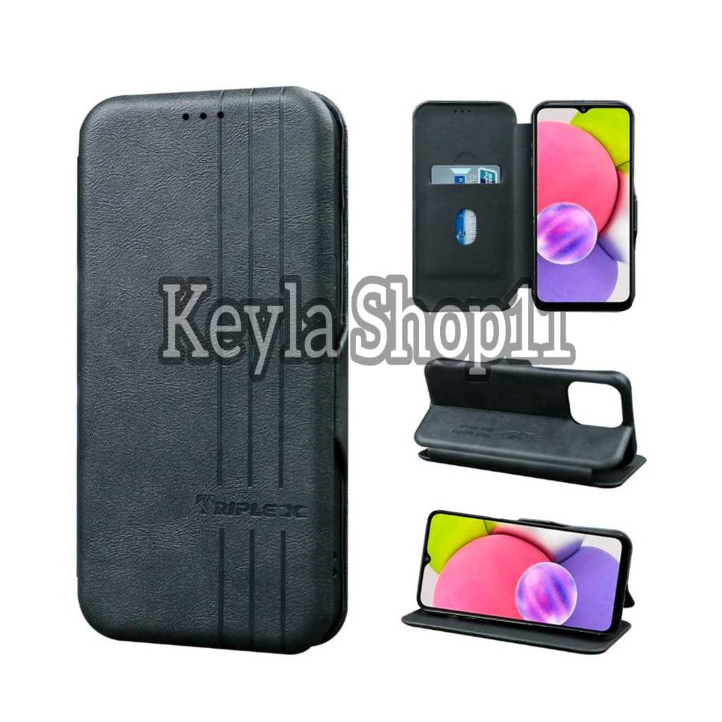 Case Flip Untuk SAMSUNG GALAXY A03S Flip Cover Magnet Kulit Dompet Motif Casing Sarung Buku HP