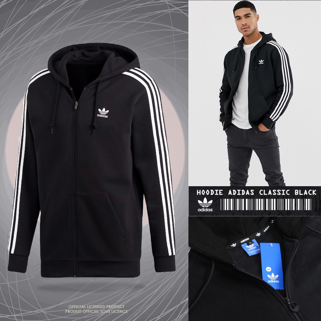 JAKET HOODIE ADS CLASSIC GRADE ORIGINAL SWEATER klasik hitam premium ADIDAS