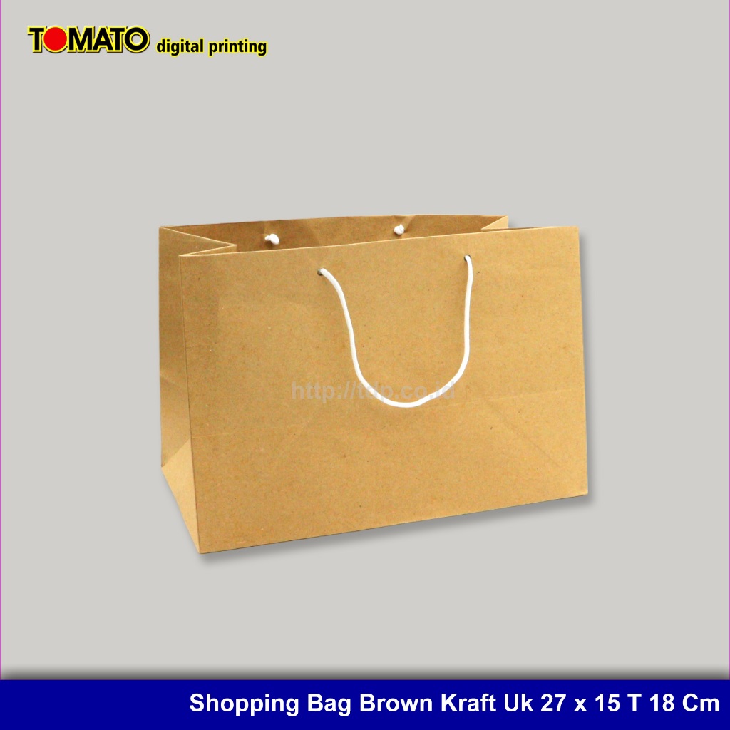 

Paper Bag Shopping Bag Tas Kertas Kraft Ukuran 27 x 15 T 18 Cm