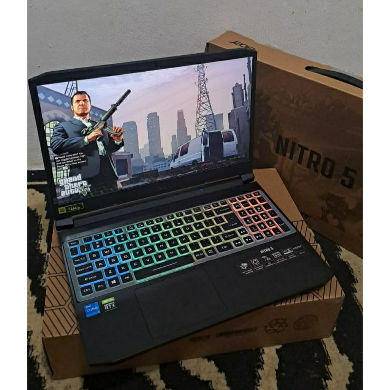 Laptop Gaming Acer Nitro 5 AN515-57 i5 Gen 11 Rtx 3050 Ram 8 SSD 512 Fullset Segel Garansi Resmi