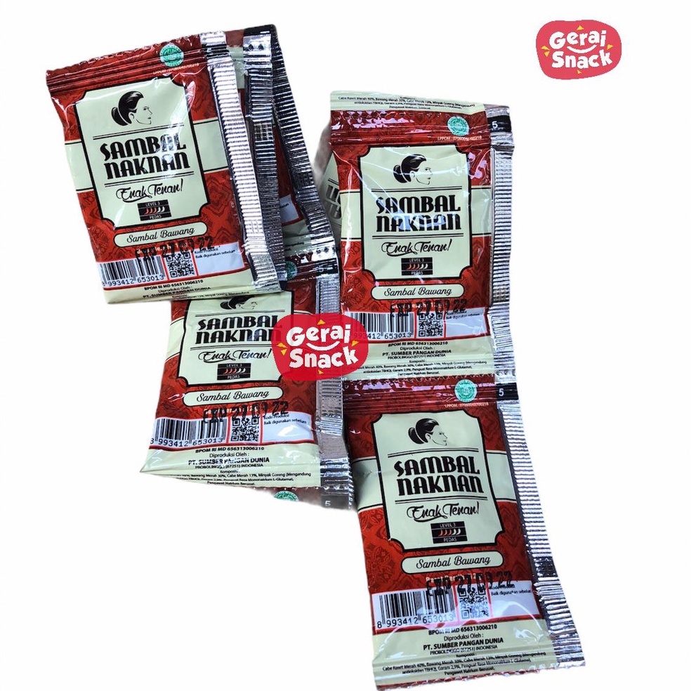 

HEMAT PROMO Sambal Bawang Naknan 1 Renceng Pedas Level 3 Isi 1 Sachet Praktis Ekonomis 1 x 12g