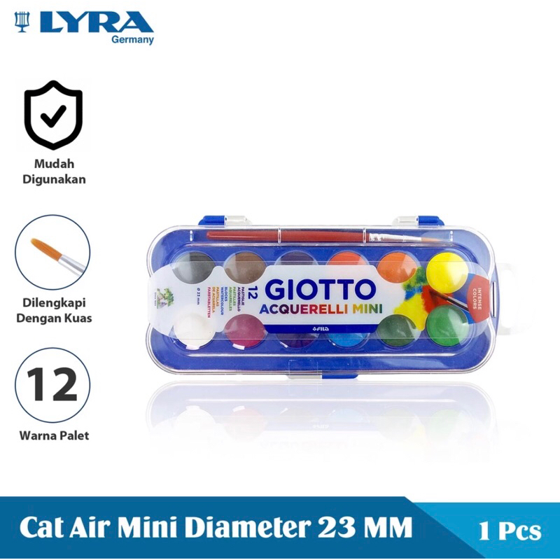 

Giotto Acquerelli Watercollor mini | 12 Warna cat air