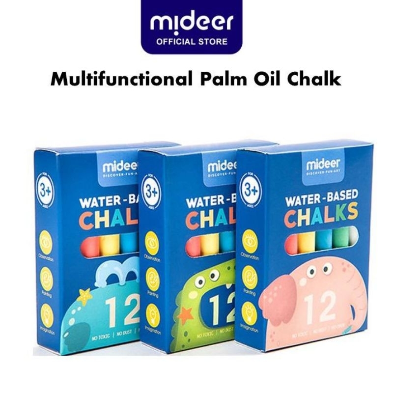

READY Mideer Washable Palm oil Water Based Chalk Dust Free Kapur Papan Tulis