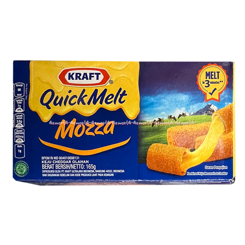 

Kraft Quick Melt 165gr Mozza Keju Block Batang Kuik Melt Quick Melt