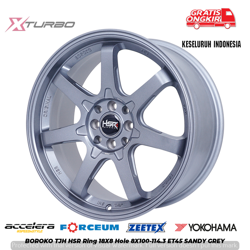 VELG RACING MURAH HSR RING 18 BOROKO TJH WARNA GREY - AVANZA XENIA JAZZ
