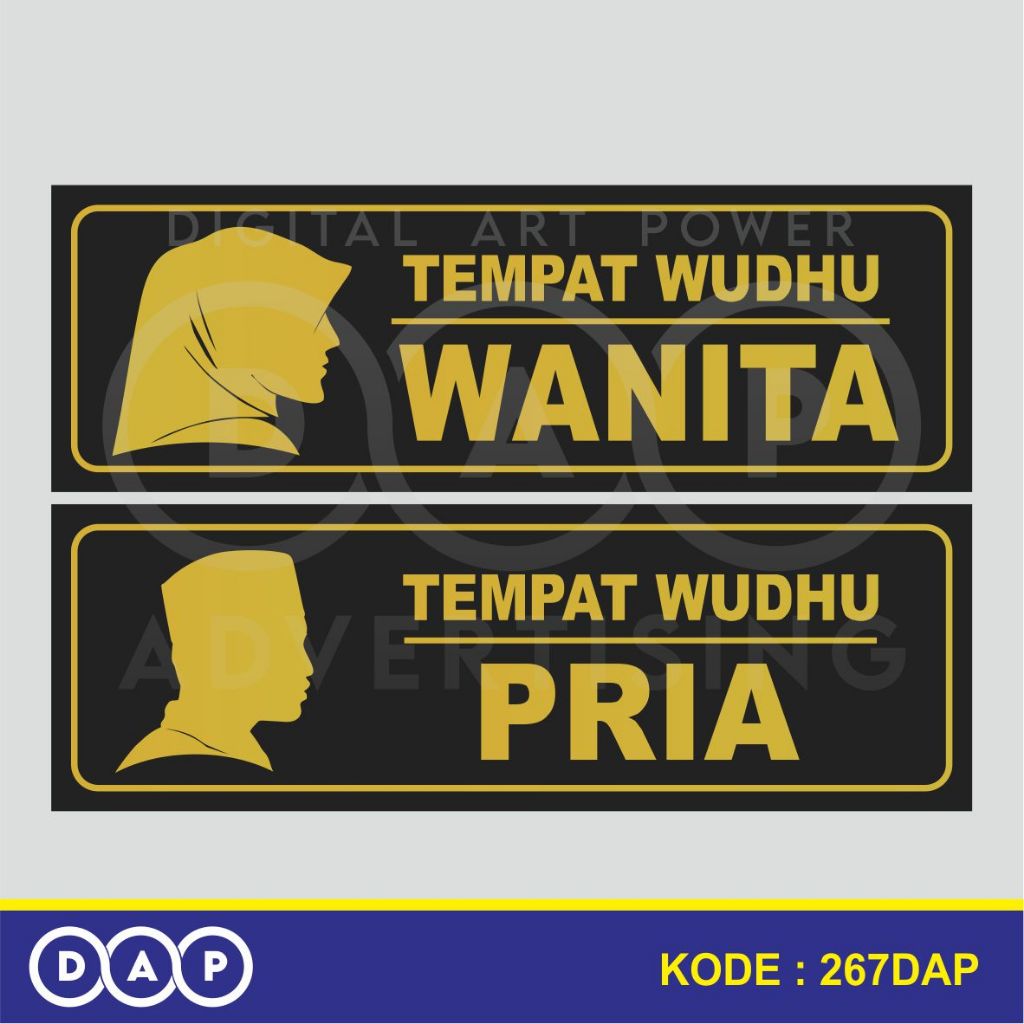 

267 - STIKER TEMPAT WUDHU WANITA DAN PRIA (GOLD EDITION) - 30 X 10 CM - VYNIL - TERBAIK