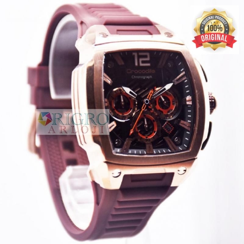 Jam tangan pria Crocodile CM-046D34F Original Garansi resmi 2tahun Chronograph aktif
