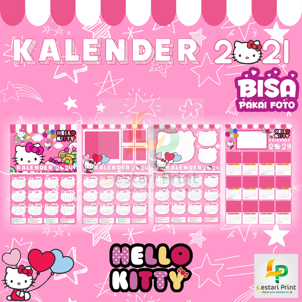 

KALENDER DINDING 2024 / HELLO KITTY / BISA PAKAI FOTO / KARAKTER / MOTIF / LESTARI PRINT