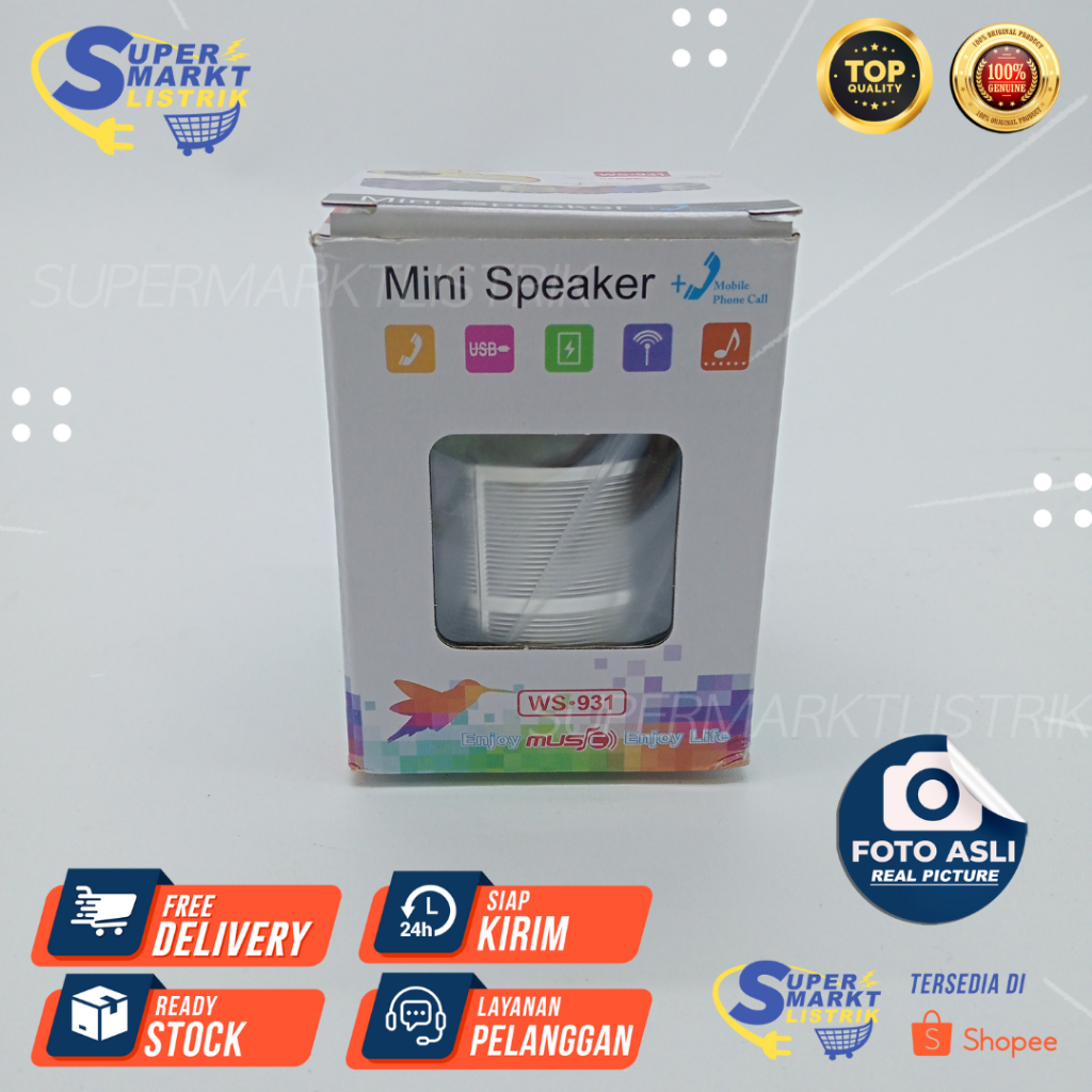 Mini Speaker Plus Mobile Phone Call Fleco Silver WS 931